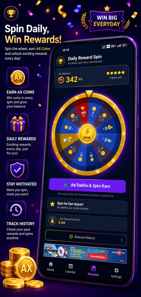 Self Attendance Pro daily reward spin screen